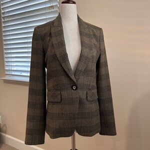 Veronica Beard Neutral Houndstooth Striped Women’s Blazer Jacket - Size US 4